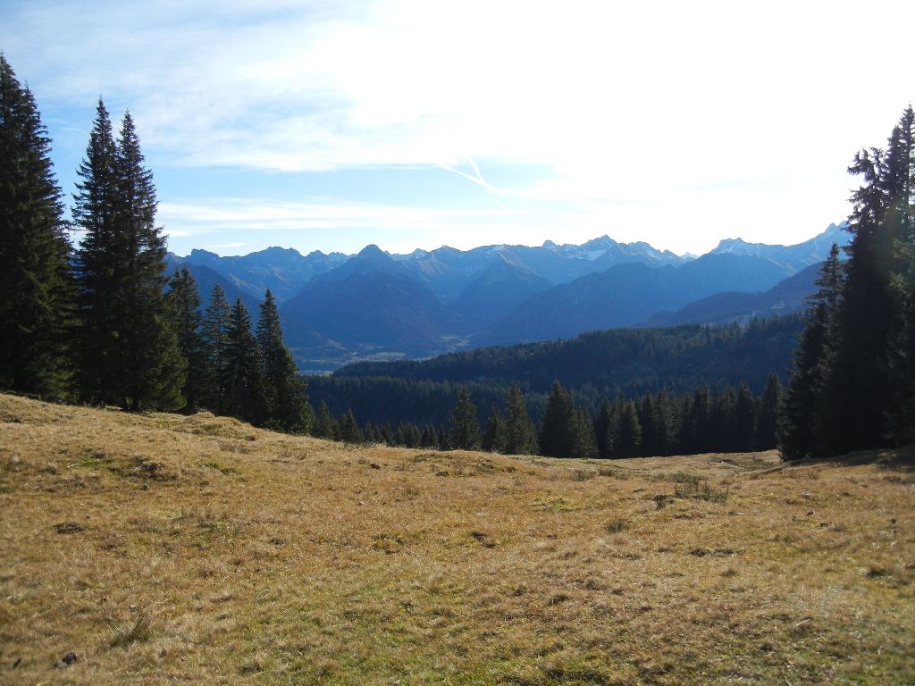 Erster Blick auf die Obersdorfer Berge